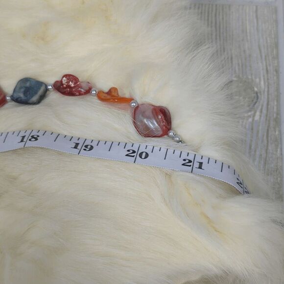 Vintage Pink Stone Beaded Necklace with Twist Lock Closure 20" - Picture 6 of 6